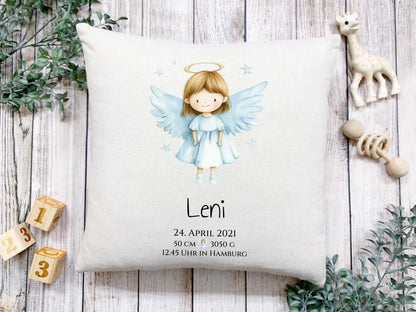 Personalisiertes Babygeschenk zur Geburt & Taufe mit Schutzengel, Geburtdaten oder Taufdaten - Geschenkidee Taufgeschenk