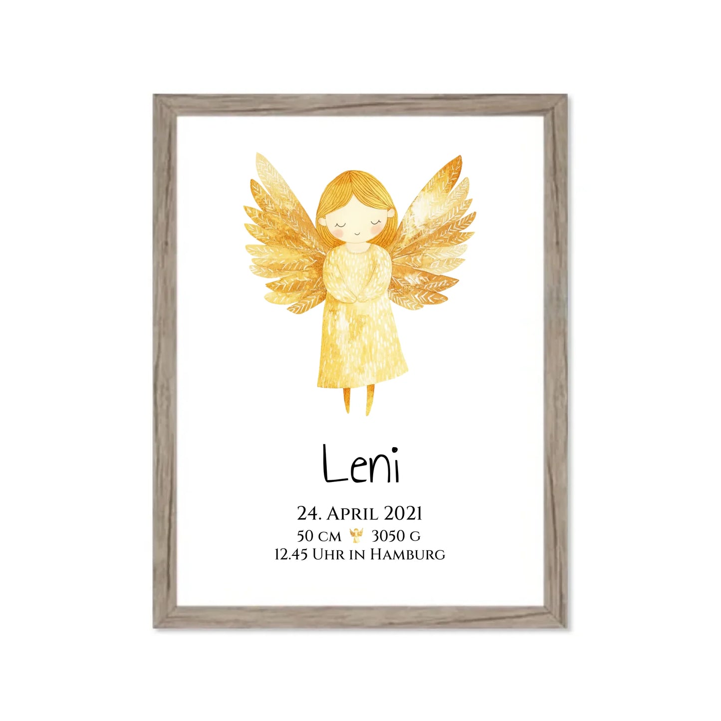 Personalisiertes Babygeschenk zur Geburt & Taufe mit Schutzengel, Geburtdaten oder Taufdaten - Taufgeschenk Geschenkidee