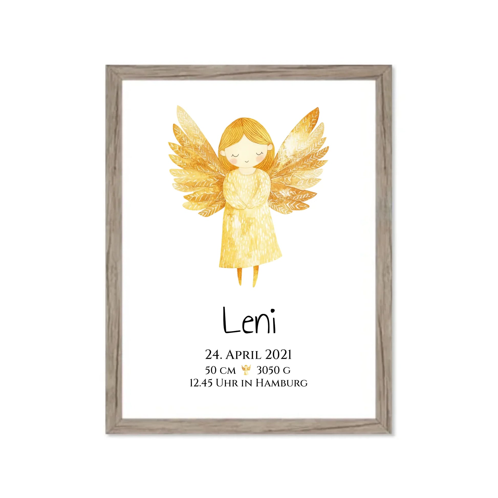 Personalisiertes Babygeschenk zur Geburt & Taufe mit Schutzengel, Geburtdaten oder Taufdaten - Taufgeschenk Geschenkidee