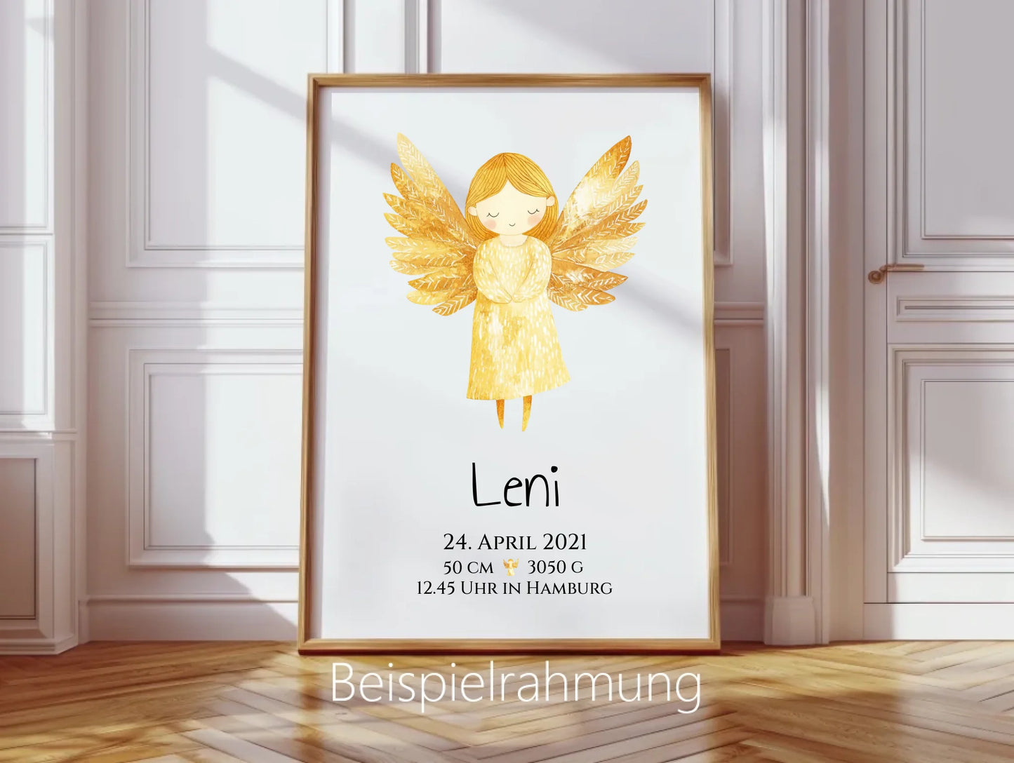 Personalisiertes Babygeschenk zur Geburt & Taufe mit Schutzengel, Geburtdaten oder Taufdaten - Taufgeschenk Geschenkidee