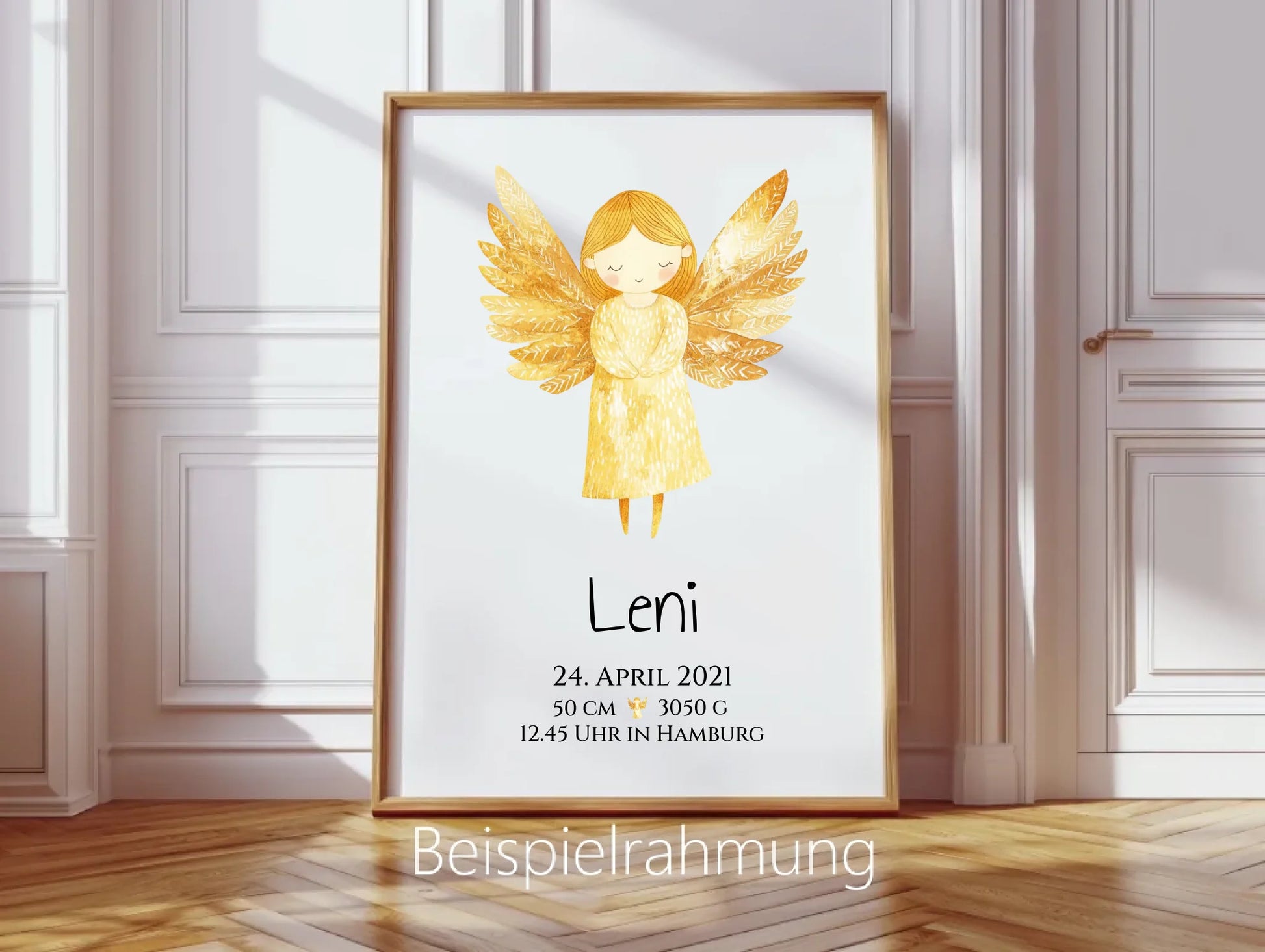 Personalisiertes Babygeschenk zur Geburt & Taufe mit Schutzengel, Geburtdaten oder Taufdaten - Taufgeschenk Geschenkidee