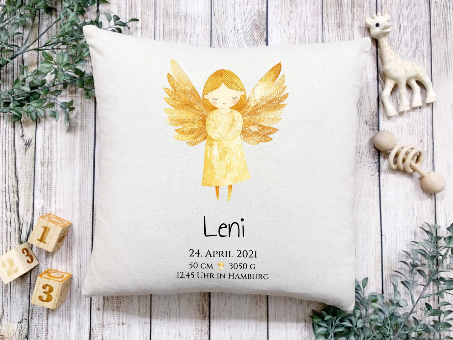 Personalisiertes Babygeschenk zur Geburt & Taufe mit Schutzengel, Geburtdaten oder Taufdaten - Taufgeschenk Geschenkidee