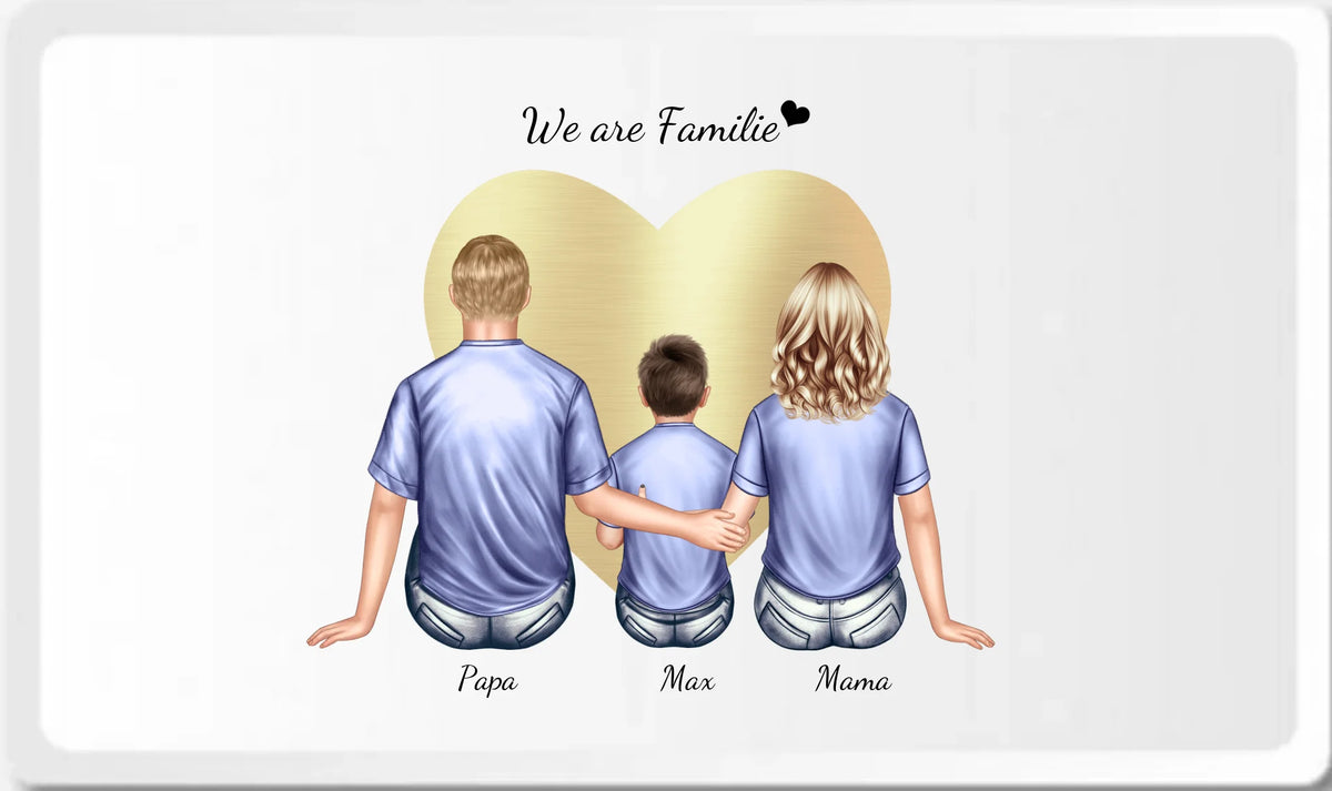 Frühstückbrettchen Weihnachtsgeschenk Familie mit Kind personalisiert, Geburtstagsgeschenk Frühstückbrettchen Versand nur innerhalb Deutschland Brettchen Versand nur innerhalb Deutschland 24,85 x 14,9 cm