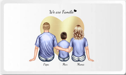 Frühstückbrettchen Weihnachtsgeschenk Familie mit Kind personalisiert, Geburtstagsgeschenk Frühstückbrettchen Versand nur innerhalb Deutschland Brettchen Versand nur innerhalb Deutschland 24,85 x 14,9 cm