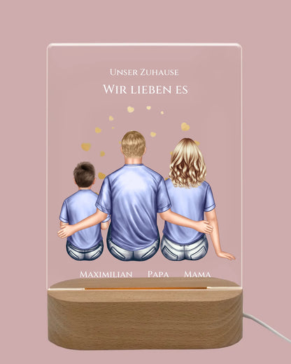 Personalisiertes Acryl Nachtlicht Geschenk ''Familie" | Deko Geschenk für Zuhause