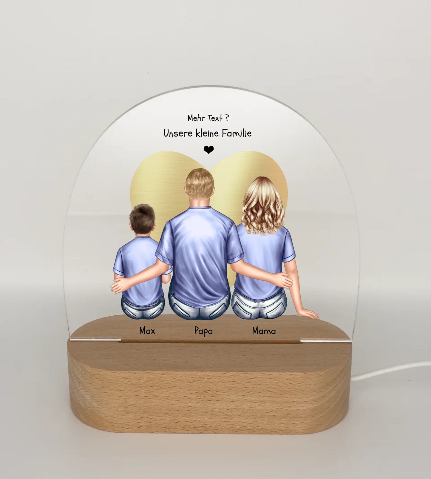 Personalisiertes Acryl LED-Licht | Nachtlicht ''Familie'' - Geschenk Dekolicht für Zuhause