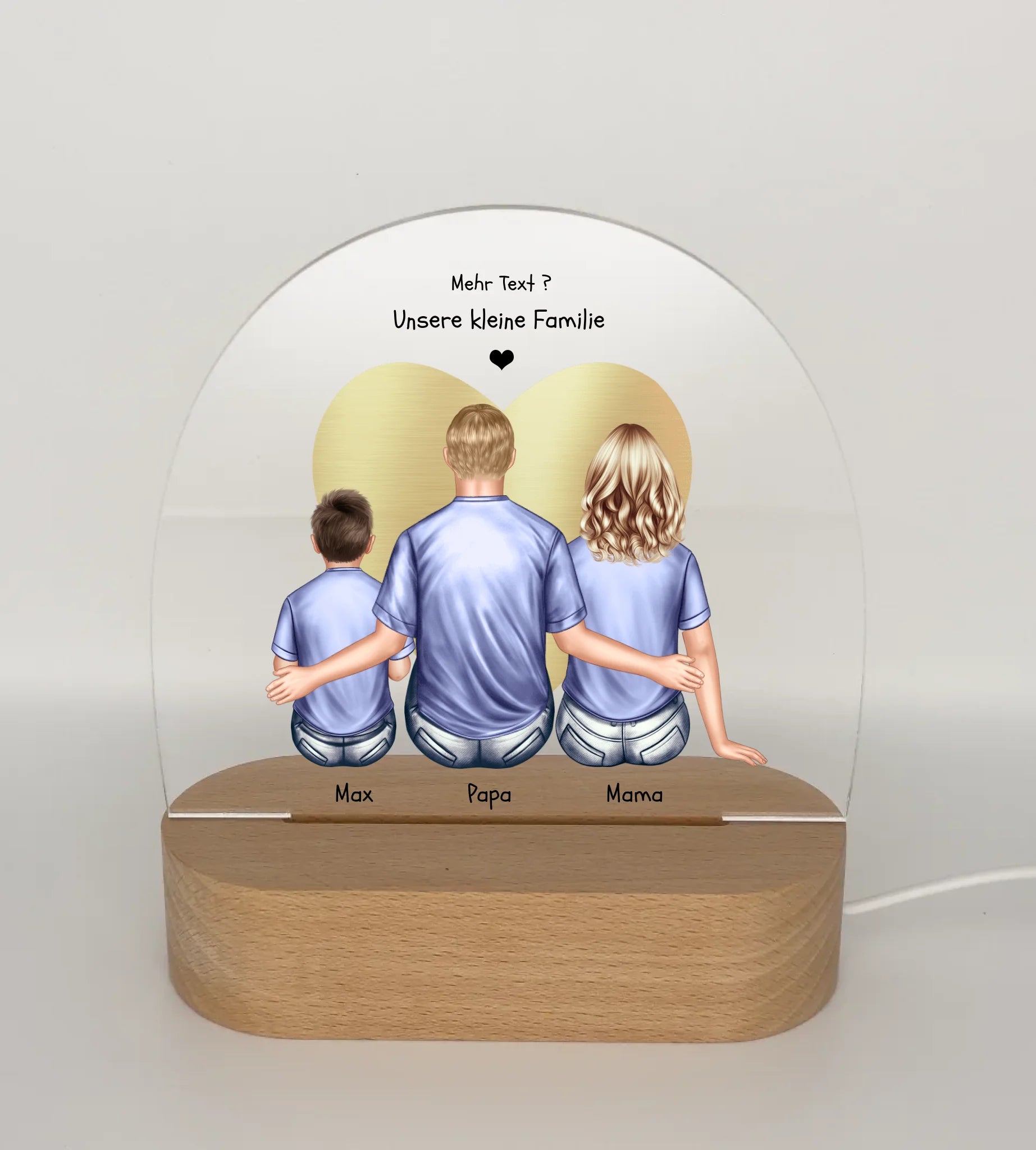 Personalisiertes Acryl LED-Licht | Nachtlicht ''Familie'' - Geschenk Dekolicht für Zuhause