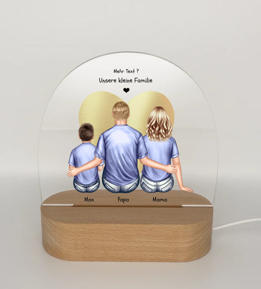 Personalisiertes Acryl LED-Licht | Nachtlicht ''Familie'' - Geschenk Dekolicht für Zuhause