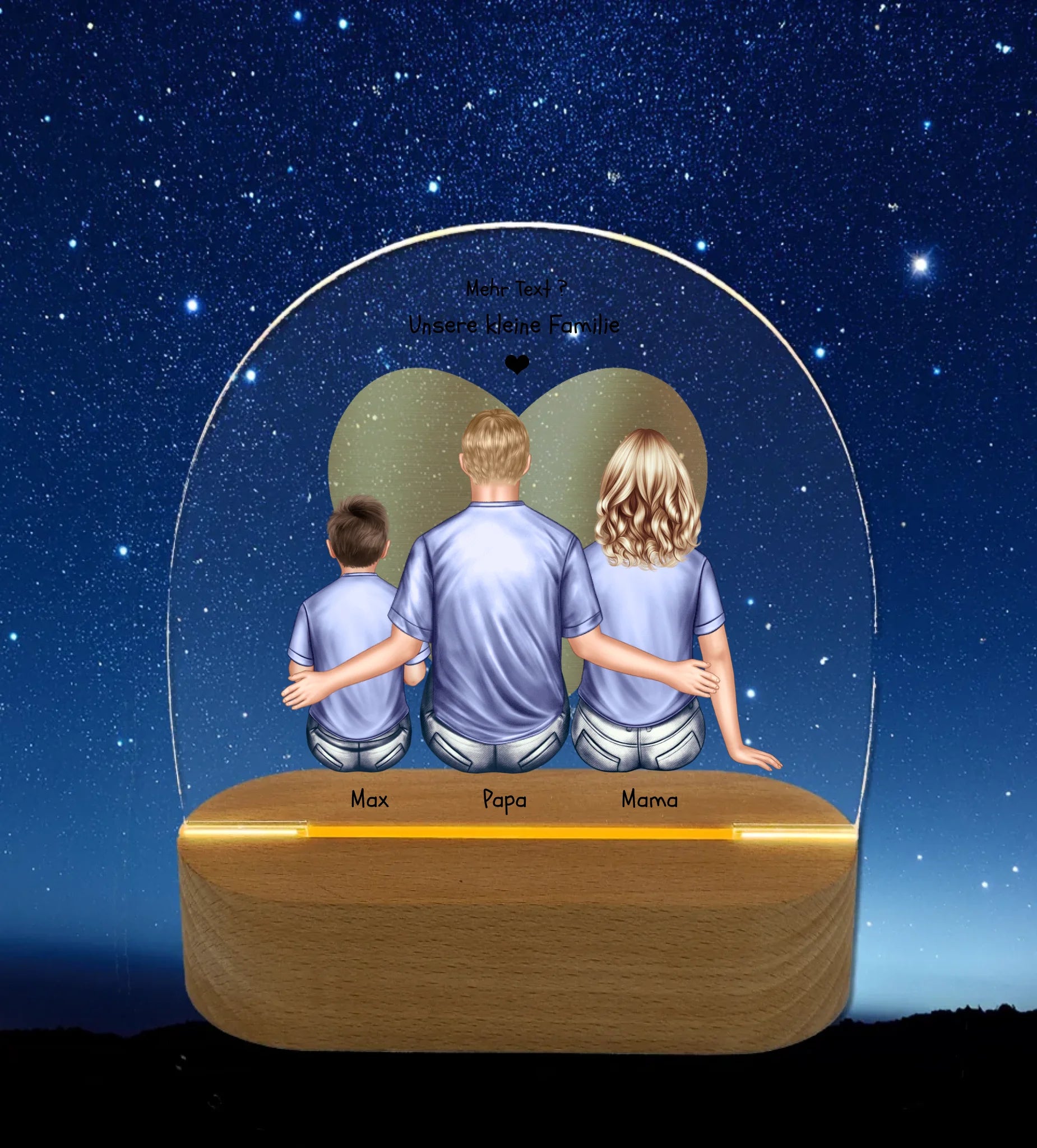 Personalisiertes Acryl LED-Licht | Nachtlicht ''Familie'' - Geschenk Dekolicht für Zuhause