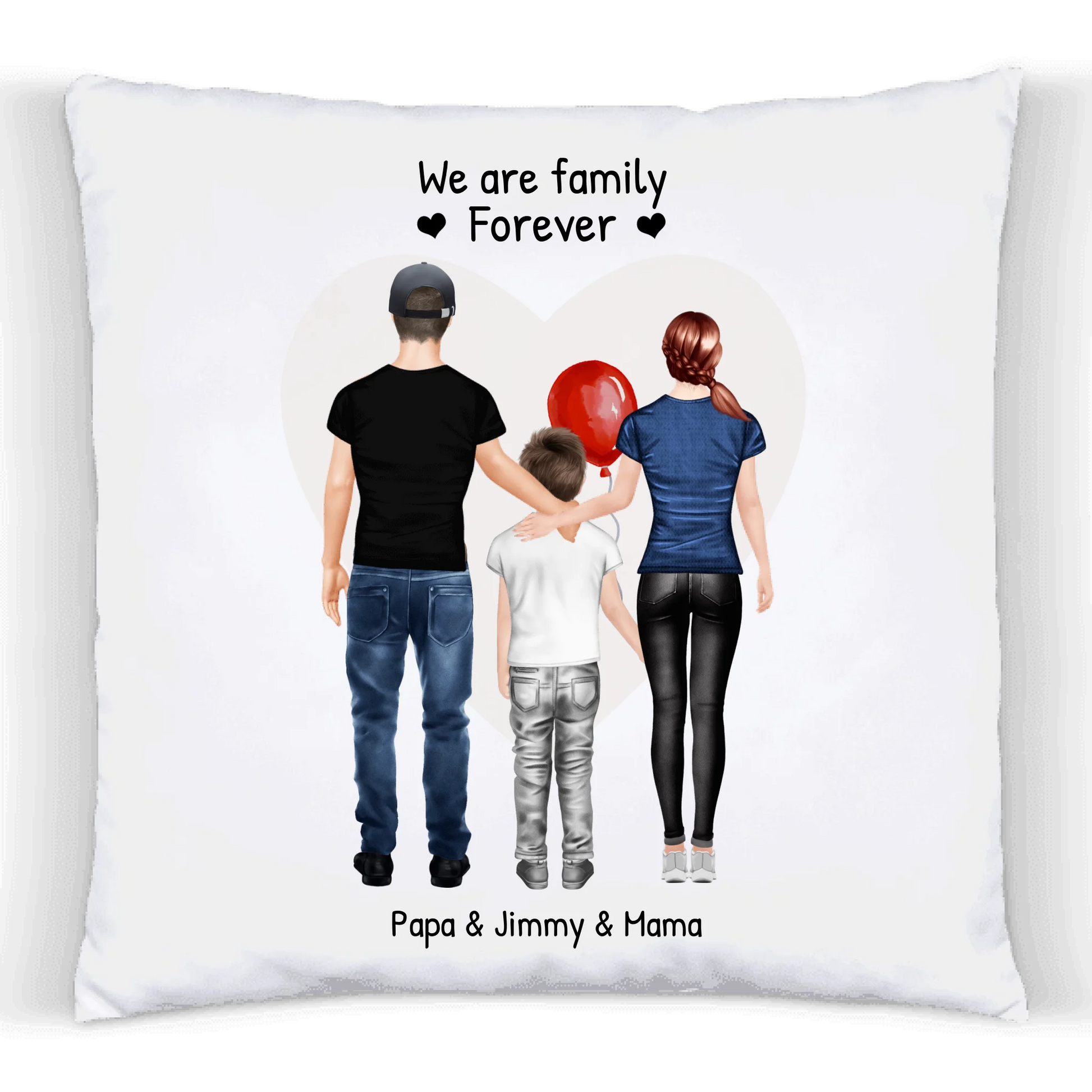 Personalisiertes Kissen Familie, Geschenk Mama, Geschenk Partner, Geschenk Geburtstag, Hochzeitstag, Geburtstagsgeschenk Premium Kissen (Plüschoberfläche) Premium Kissen