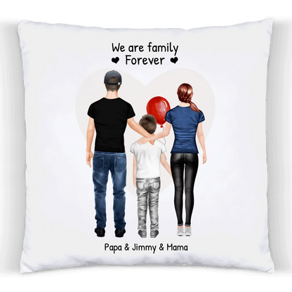 Personalisiertes Kissen Familie, Geschenk Mama, Geschenk Partner, Geschenk Geburtstag, Hochzeitstag, Geburtstagsgeschenk Premium Kissen (Plüschoberfläche) Premium Kissen