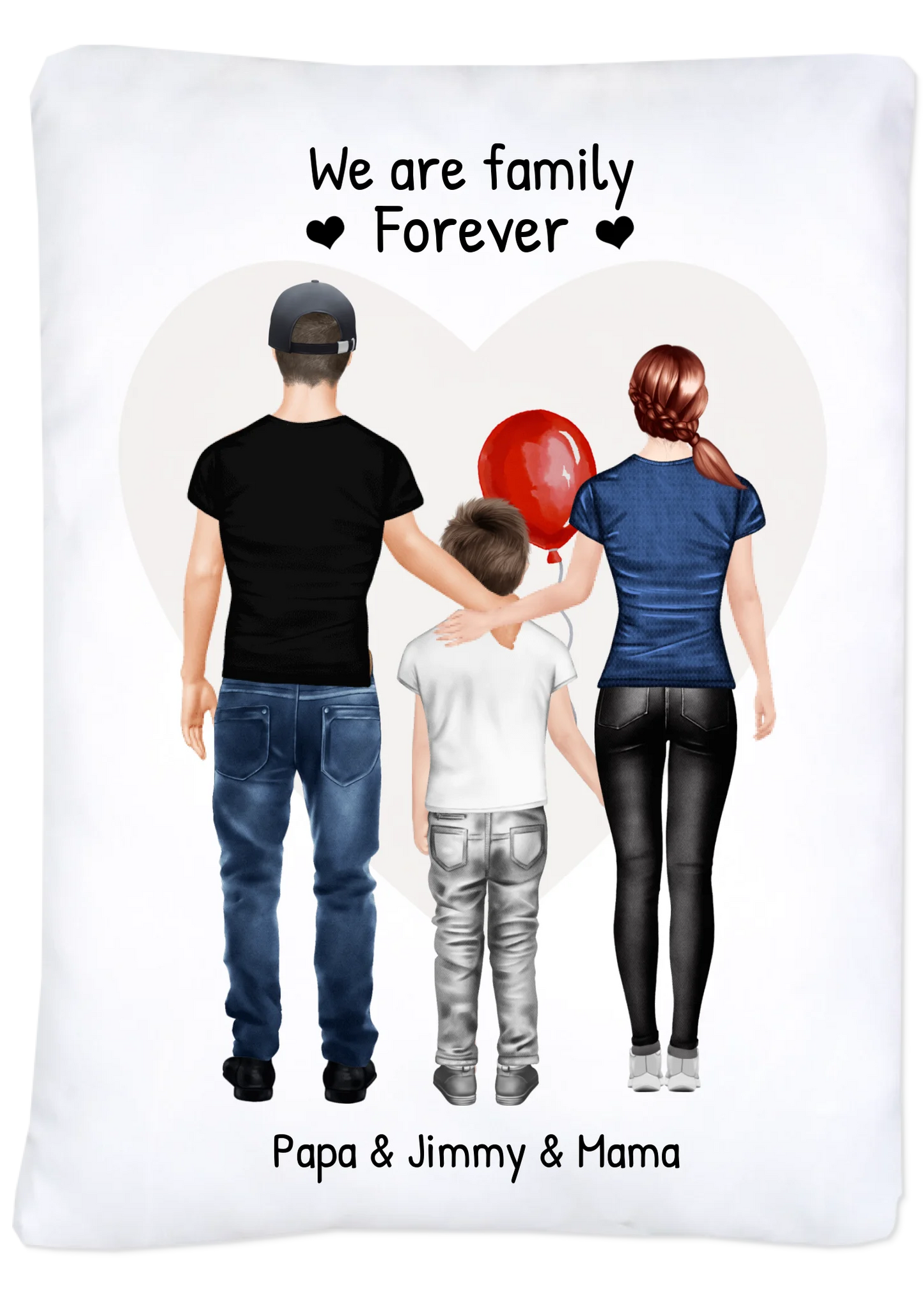 Personalisiertes Geschenk Bettwäsche für Familie, Mama, Papa, Kind Personalisierte Bettwäsche Default 200x140 80x80 Set