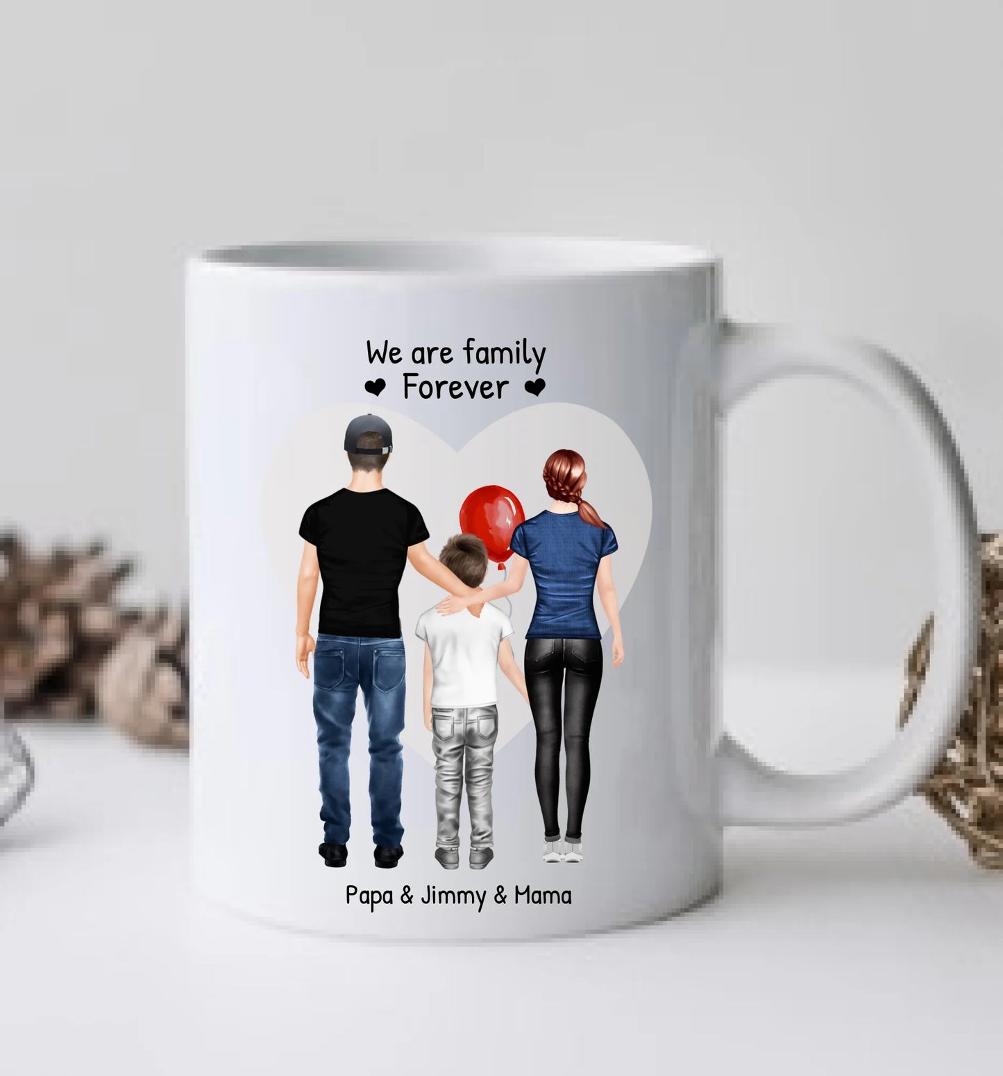 Weihnachtsgeschenk personalisierte Tasse Mama, Papa, Kind, Sohn oder Tochter- personalisierte Kaffeebecher Geburtstagsgeschenk - Weihnachtsgeschenkidee Keramiktasse 330 ml Mug Classic - Panorama