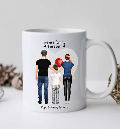Weihnachtsgeschenk personalisierte Tasse Mama, Papa, Kind, Sohn oder Tochter- personalisierte Kaffeebecher Geburtstagsgeschenk - Weihnachtsgeschenkidee Keramiktasse 330 ml Mug Classic - Panorama