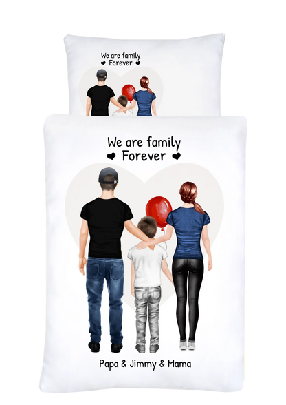 Personalisiertes Geschenk Bettwäsche für Familie, Mama, Papa, Kind
