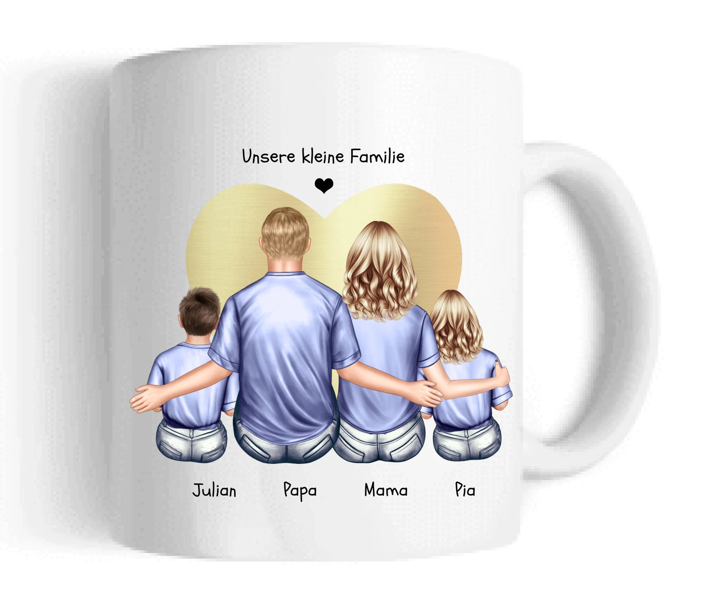 Muttertagsgeschenk & Vatertagsgeschenk-personalisierte Tasse Eltern mit 2 Kindern Keramiktasse 330 ml Mug Classic - Panorama