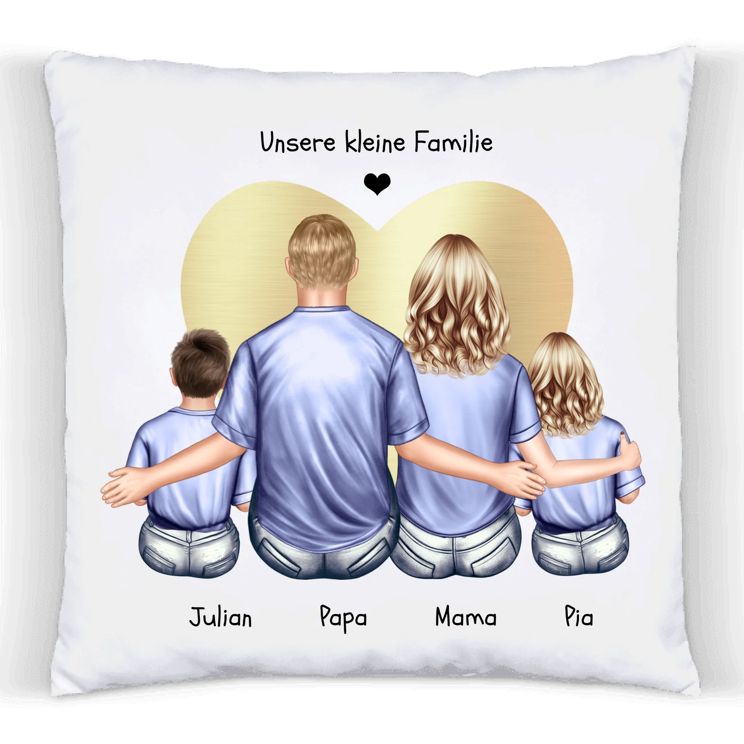 Personalisiertes Kissen Vatertag, Muttertag, Geschenk Papa, Geschenk Mama, Geburtstagsgeschenk Eltern , 2 Kinder Premium Kissen (Plüschoberfläche) Premium Kissen