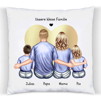 Personalisiertes Kissen Vatertag, Muttertag, Geschenk Papa, Geschenk Mama, Geburtstagsgeschenk Eltern , 2 Kinder Premium Kissen (Plüschoberfläche) Premium Kissen