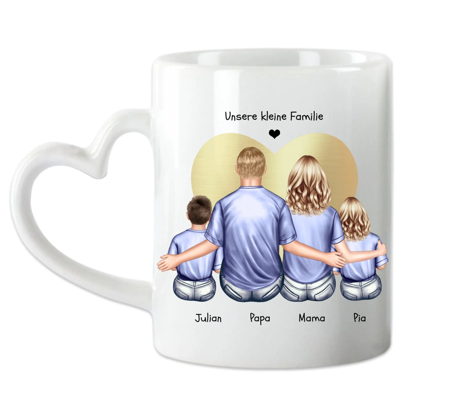 Muttertagsgeschenk & Vatertagsgeschenk-personalisierte Tasse Eltern mit 2 Kindern