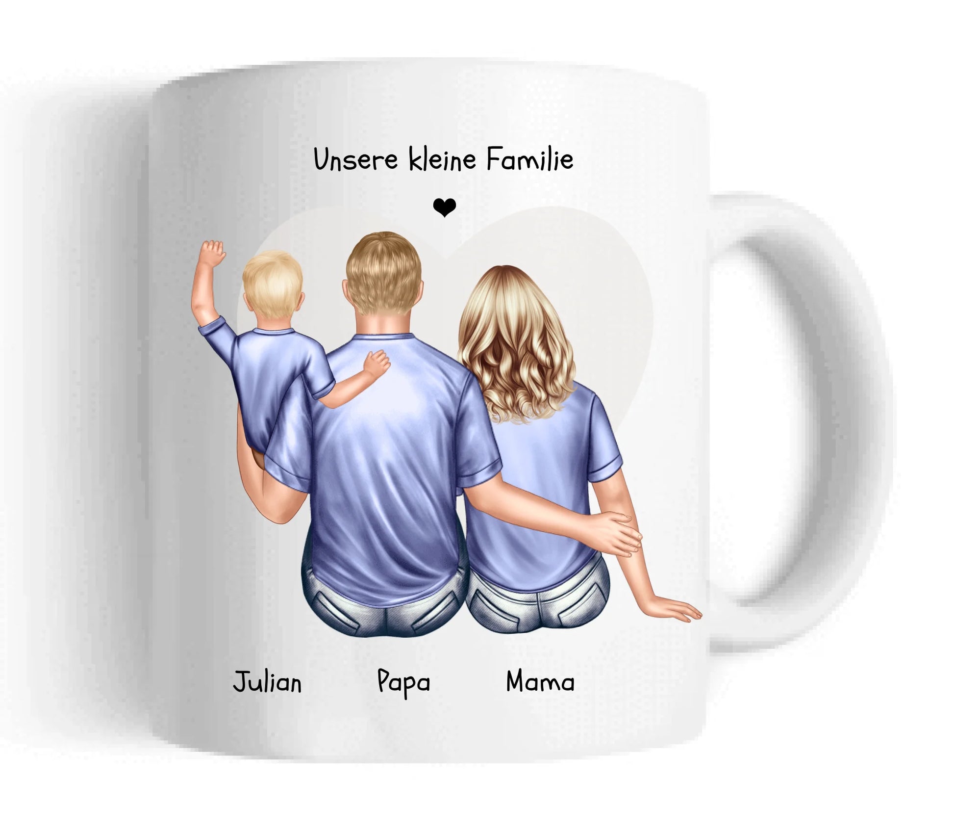 Muttertagsgeschenk & Vatertagsgeschenk - personalisierte Tasse Eltern mit Baby Keramiktasse 330 ml Mug Classic - Panorama