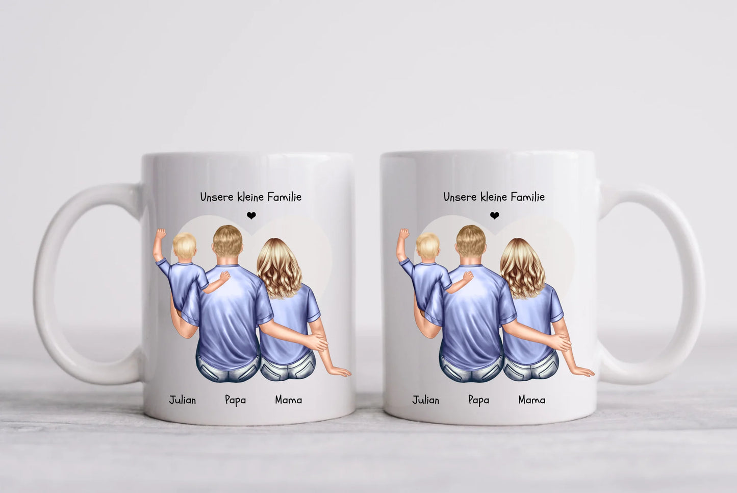 Muttertagsgeschenk & Vatertagsgeschenk - personalisierte Tasse Eltern mit Baby