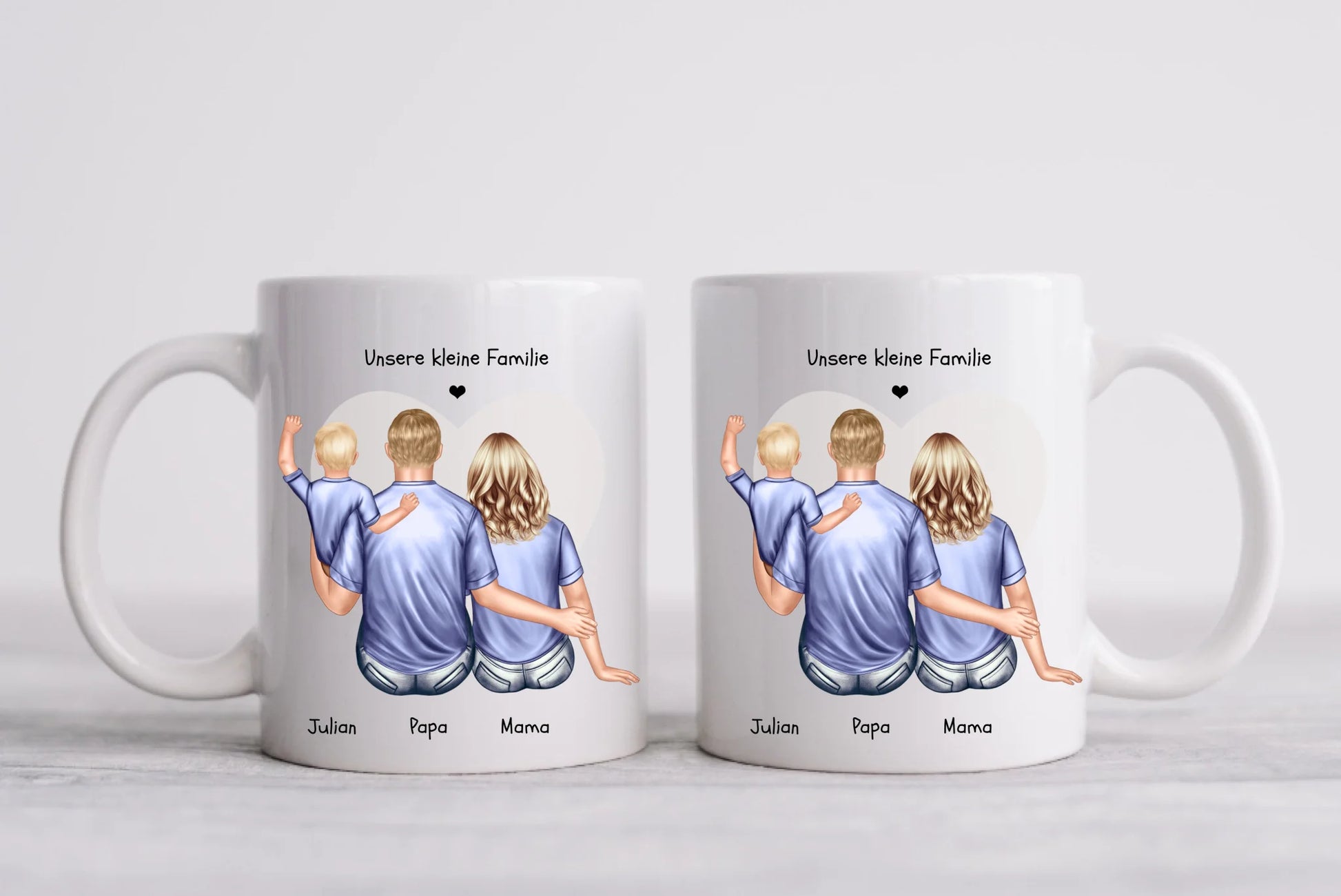 Muttertagsgeschenk & Vatertagsgeschenk - personalisierte Tasse Eltern mit Baby
