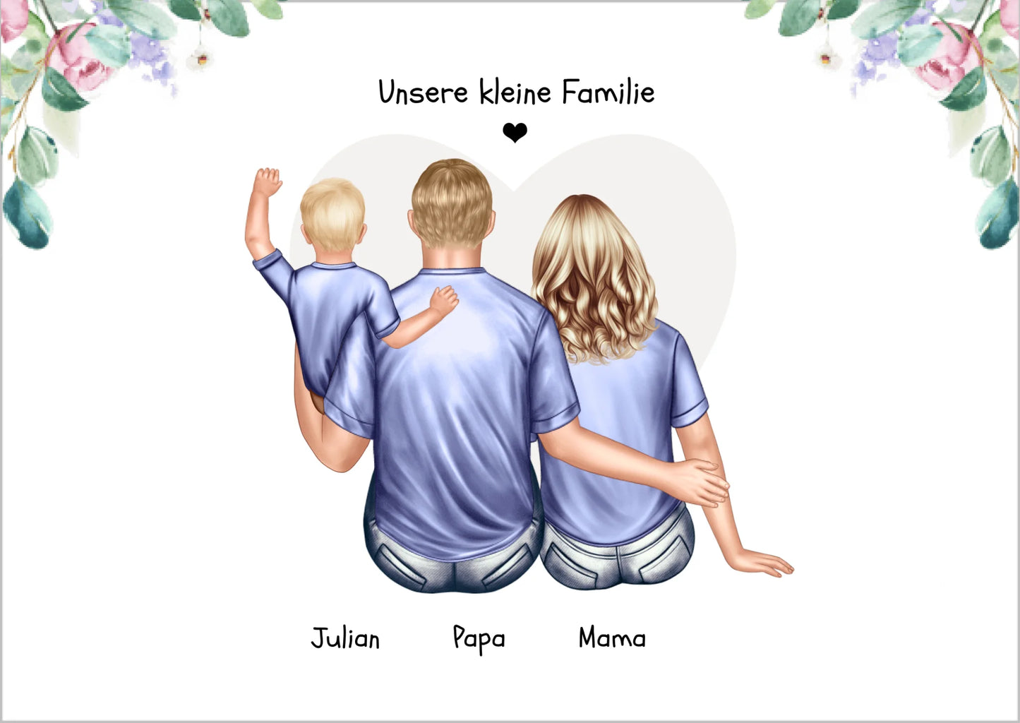 Familienbild mit Baby - Geschenk Papa -Geschenk Mama - Geschenk Vatertag - Geschenk Muttertag - Papa Vatertagsgeschenk !!! Digitale Datei zum Selberdrucken - kein Poster !!! Digitale Datei zum Selberdrucken - kein Poster A4 A3 A2