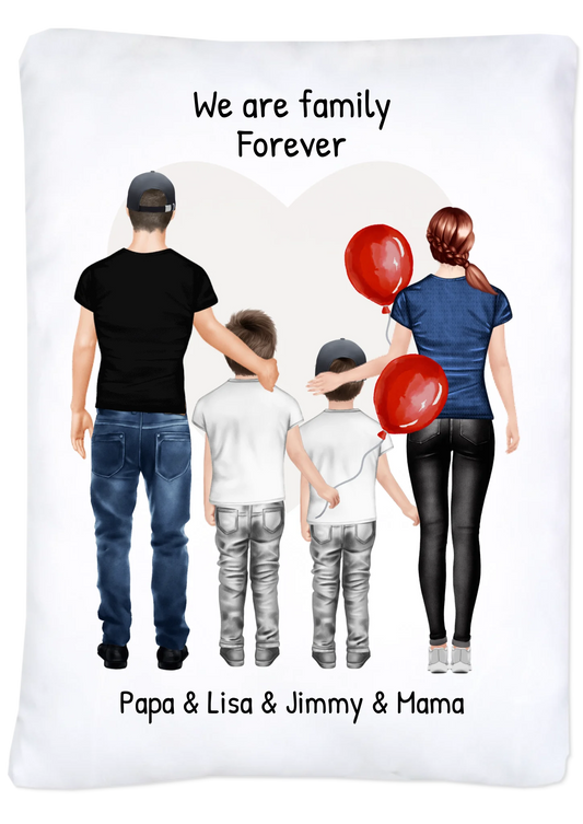 Personalisiertes Geschenk Bettwäsche für Familie, Mama, Papa, 2 Kinder
