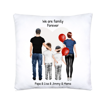Personalisiertes Geschenk Bettwäsche für Familie, Mama, Papa, 2 Kinder Personalisierte Bettwäsche Default 80x80 Kopfkissen