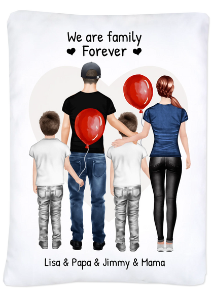 Personalisiertes Geschenk Bettwäsche, Bettbezug Familie, Mama, Papa, 2 Kinder