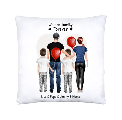 Personalisiertes Geschenk Bettwäsche, Bettbezug Familie, Mama, Papa, 2 Kinder