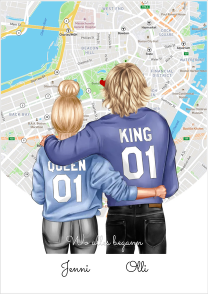 Personalisiertes Poster Geschenk für Freund / Freundin & Partnerin/Partner