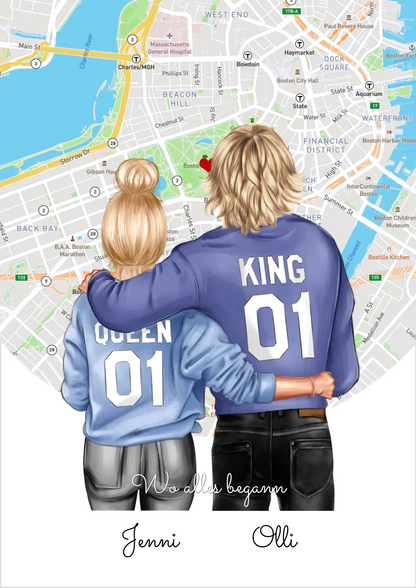 Personalisiertes Poster Geschenk für Freund / Freundin & Partnerin/Partner