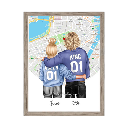 Personalisiertes Poster Geschenk für Freund / Freundin & Partnerin/Partner Gerahmtes Poster Eichenflair Eichenflair
