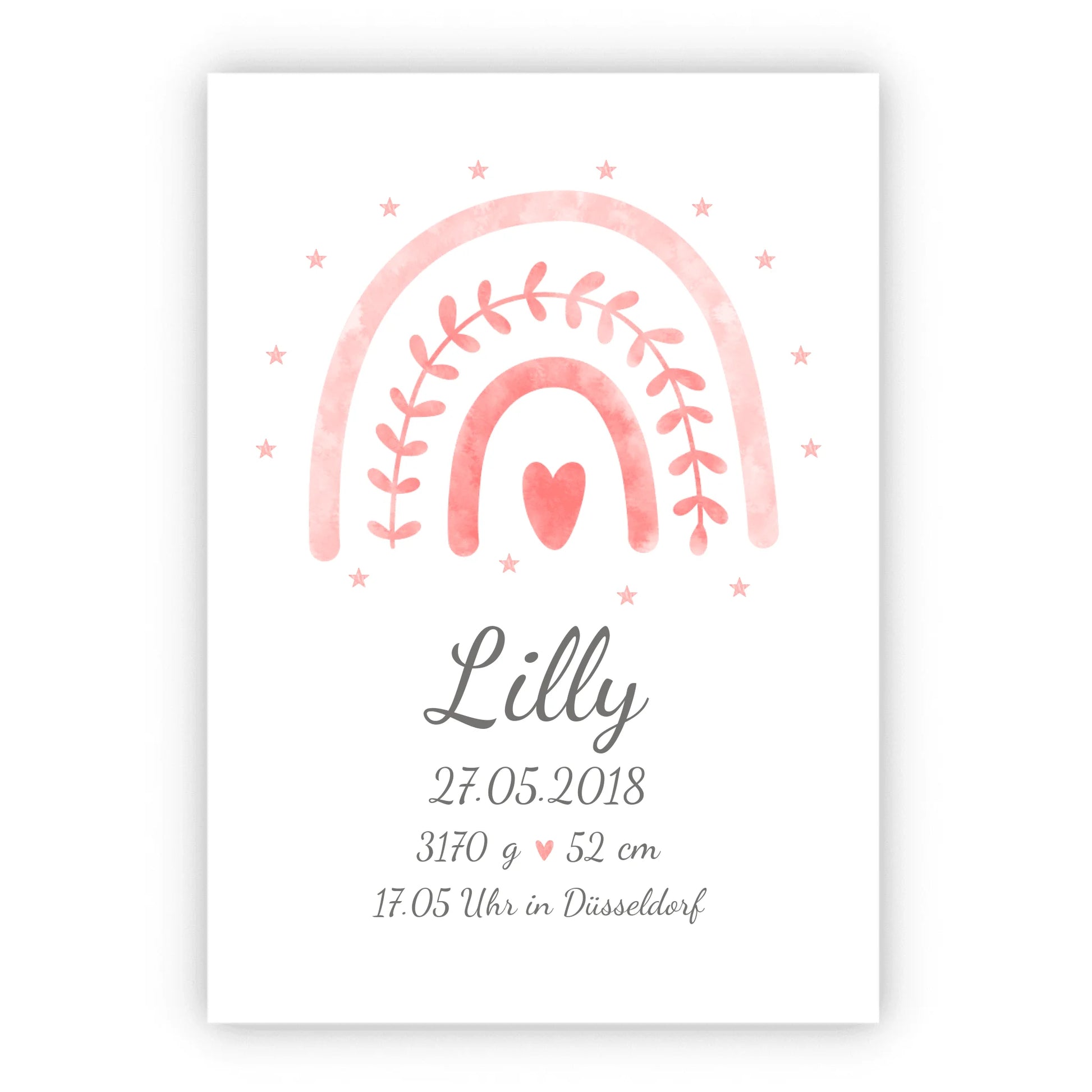 Personalisiertes Poster Geschenk zur Geburt & Taufe | Geburtsanzeige & Taufgeschenk Regenbogen Poster Poster