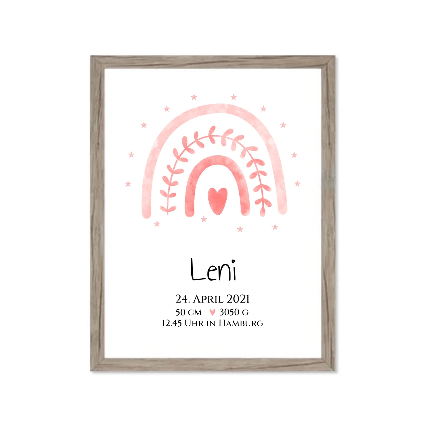 Personalisiertes Babygeschenk zur Geburt & Taufe mit Regenbogen, Geburtdaten oder Taufdaten - Taufgeschenk Geschenkidee