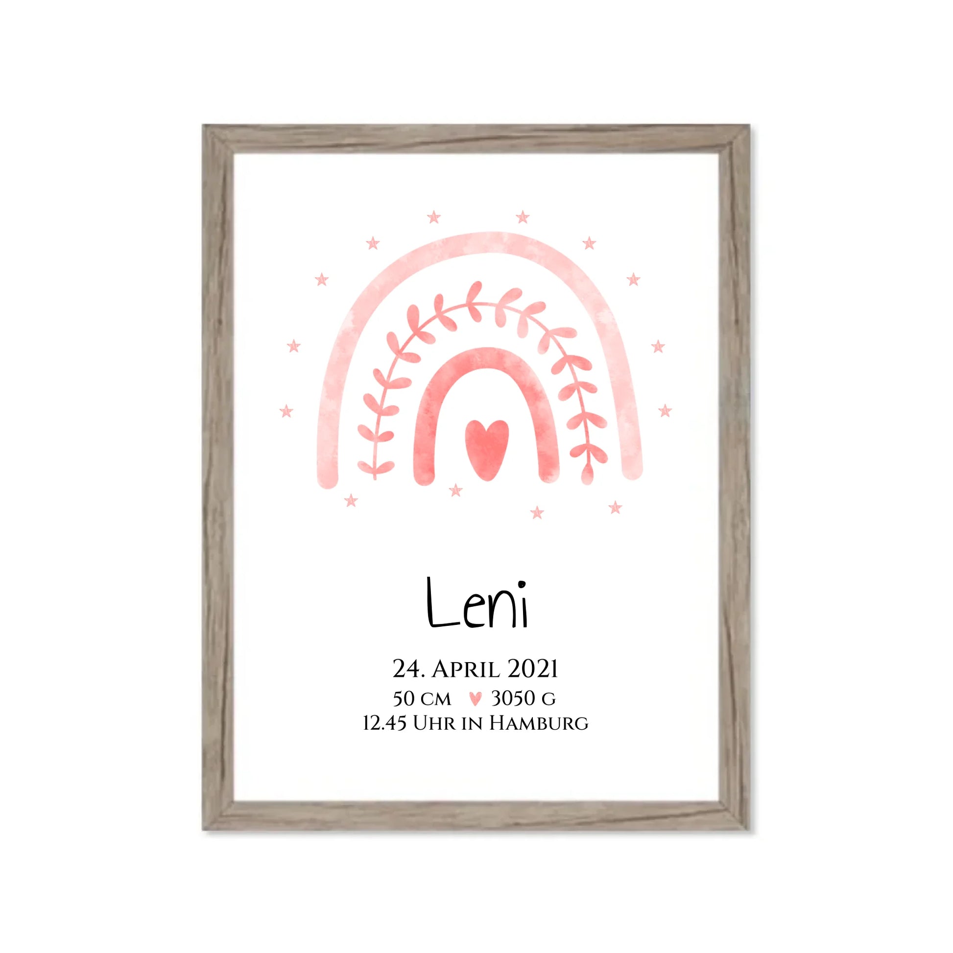 Personalisiertes Babygeschenk zur Geburt & Taufe mit Regenbogen, Geburtdaten oder Taufdaten - Taufgeschenk Geschenkidee