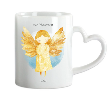 Schutzengel Geschenk - personalisierte Keramiktasse für alle Anlässe mit Name und Wunschtext