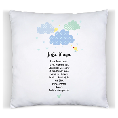 Personalisiertes Motivationsposter "Wolke" Kinderposter - Kissen - Kinderdecke mit Namen und Spruch