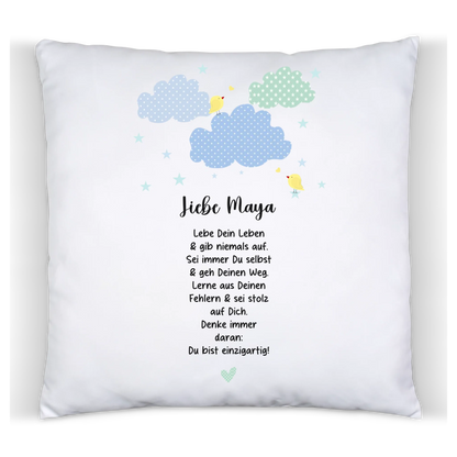 Personalisiertes Motivationsposter "Wolke" Kinderposter - Kissen - Kinderdecke mit Namen und Spruch
