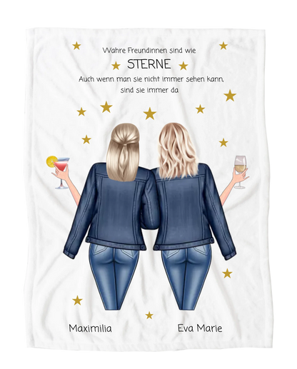 Beste Freundin Geschenk warme Kuscheldecke - Personalisiertes Freundinnen Geschenk