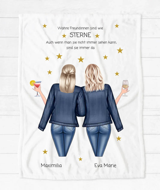 Beste Freundin Geschenk warme Kuscheldecke - Personalisiertes Freundinnen Geschenk