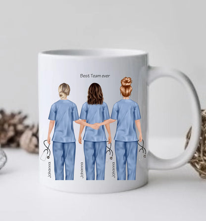 Personalisiertes Tasse 3 Beste Krankenschwestern Geschenk, Team Tasse, Kaffeebecher