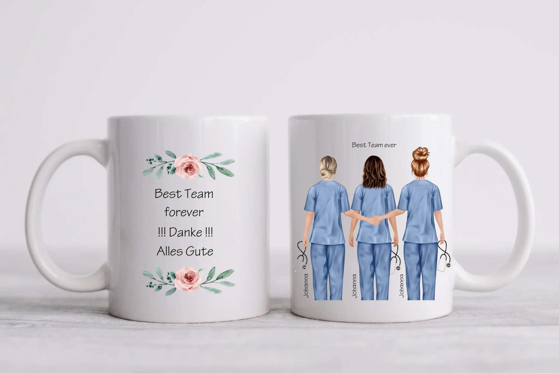 Personalisiertes Tasse 3 Beste Krankenschwestern Geschenk, Team Tasse, Kaffeebecher