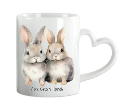 Beste Freundin Ostertasse mit Osterhasen und Osterspruch, personalisierte Tasse mit Name