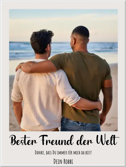 Beste Freunde Fotoposter Geschenk mit eigenem Bild - perfektes Geburtstagsgeschenk Leinwanddruck Leinwandbild