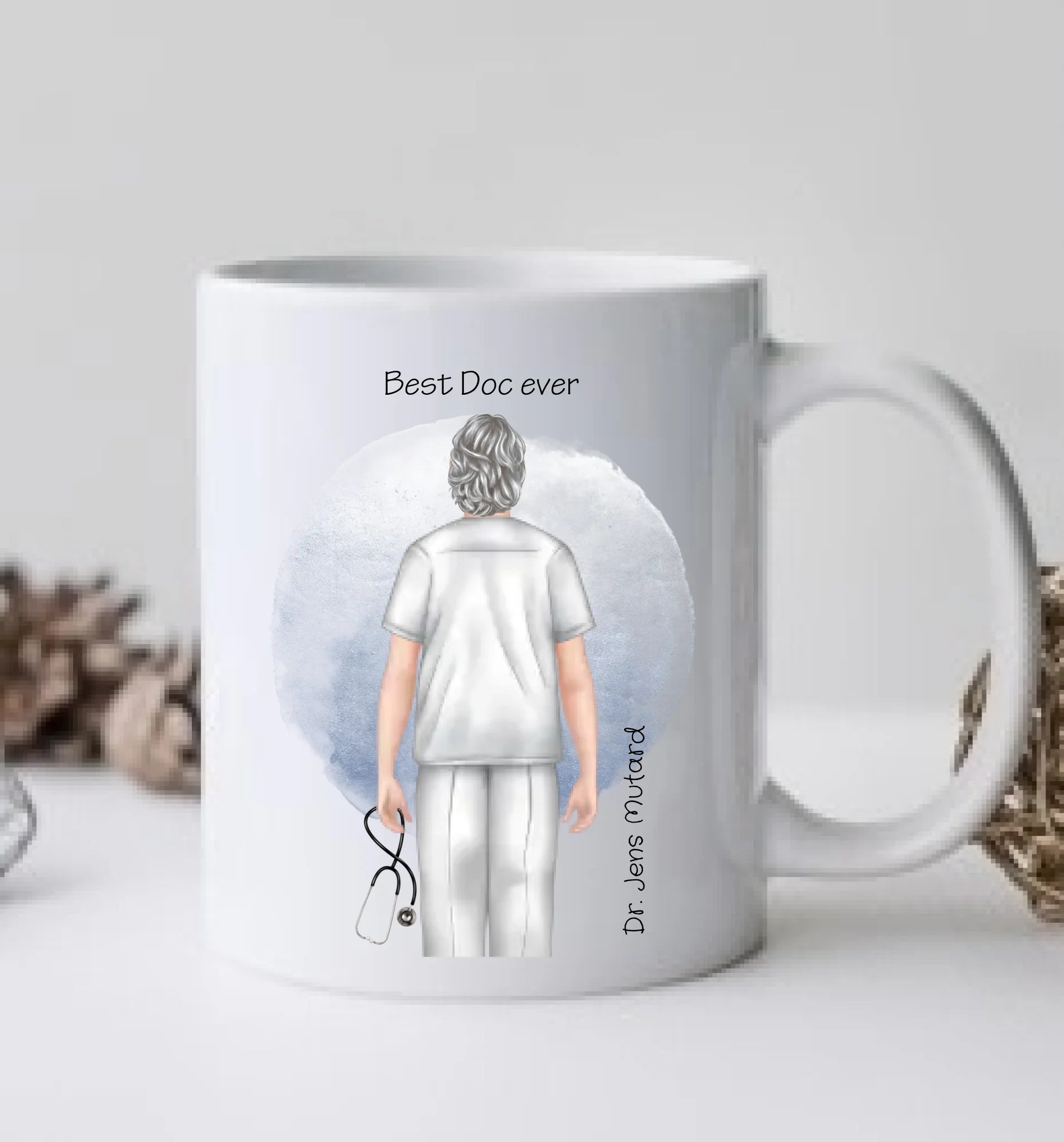 Dankeschön Geschenk Tasse Arzt – Personalisiert mit Namen & Spruch