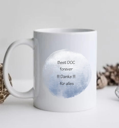 Dankeschön Geschenk Tasse Arzt – Personalisiert mit Namen & Spruch