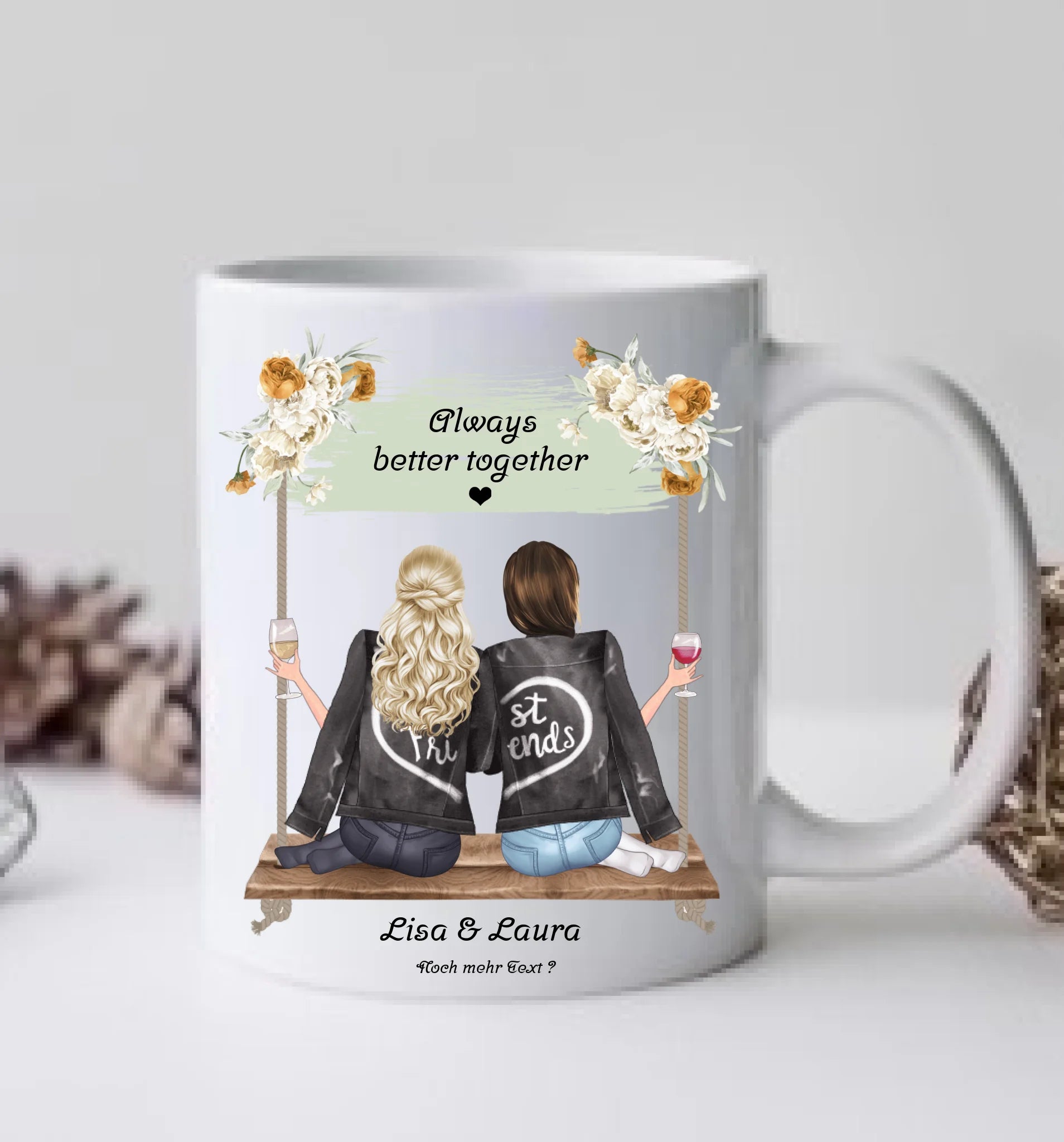Beste Freundin Tasse personalisiert - Geburtstagsgeschenk-Weihnachtsgeschenk