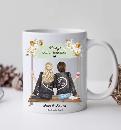 Beste Freundin Tasse personalisiert - Geburtstagsgeschenk-Weihnachtsgeschenk